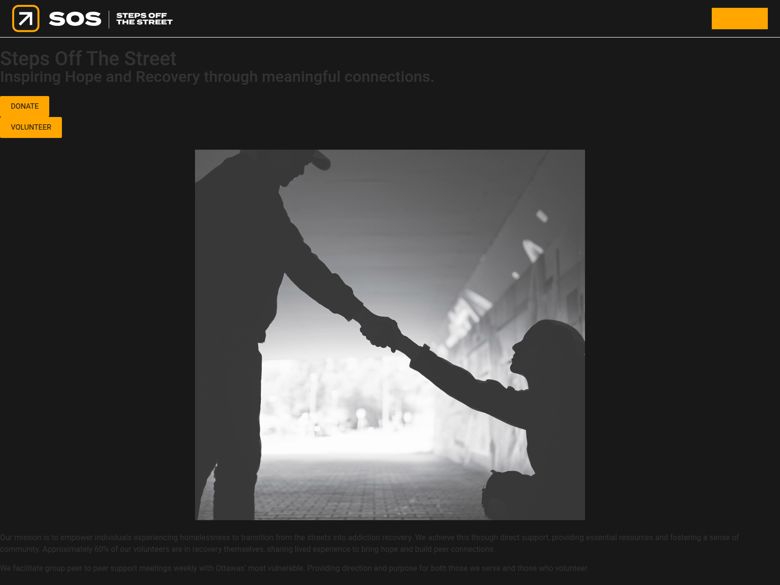 Screenshot of sos-stepsoffthestreet.ca