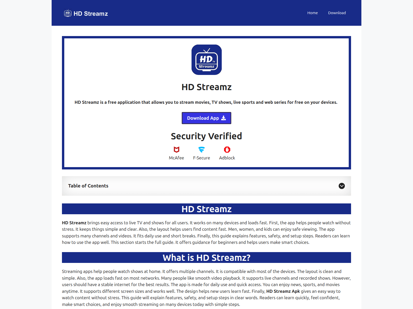 Screenshot of hdstreamzhds.com