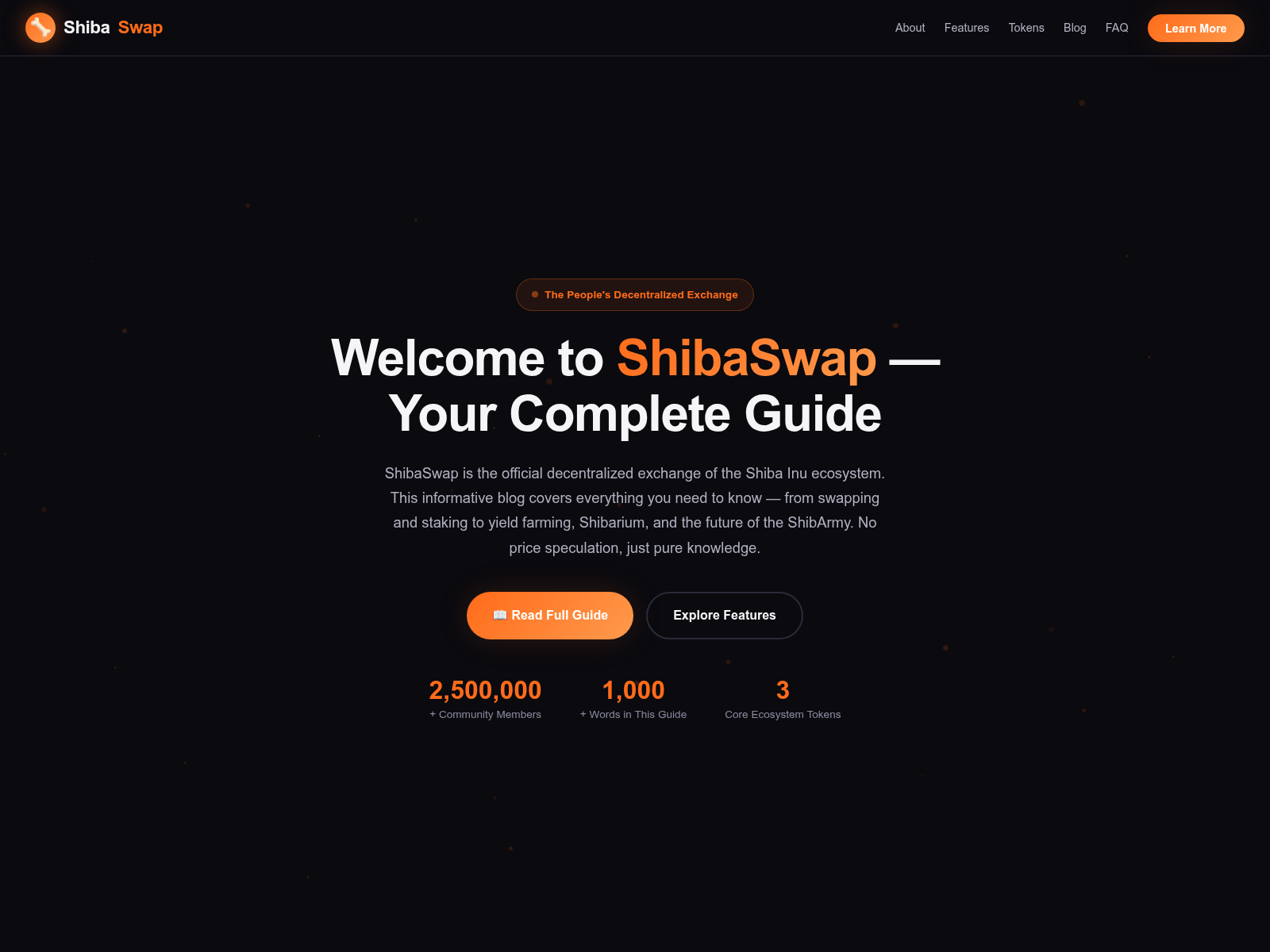 Screenshot of shibasswap.com