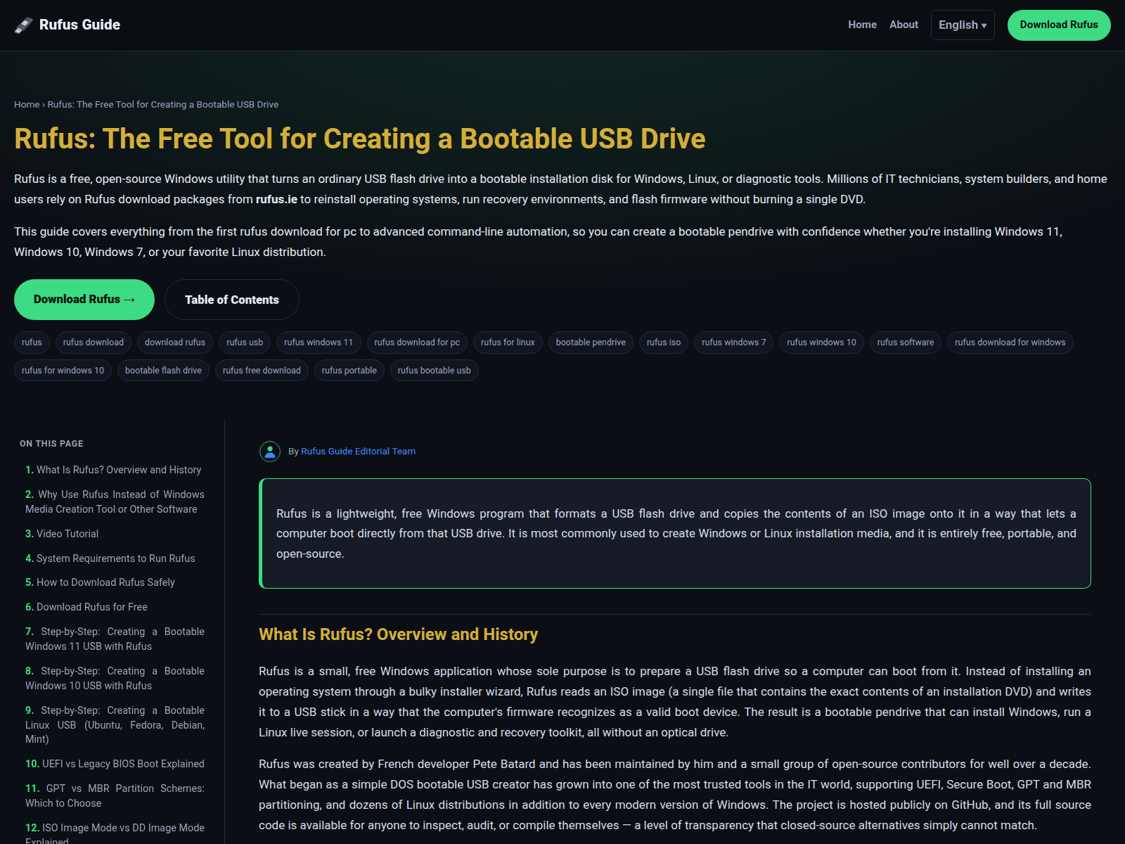 Screenshot of rufusio.app