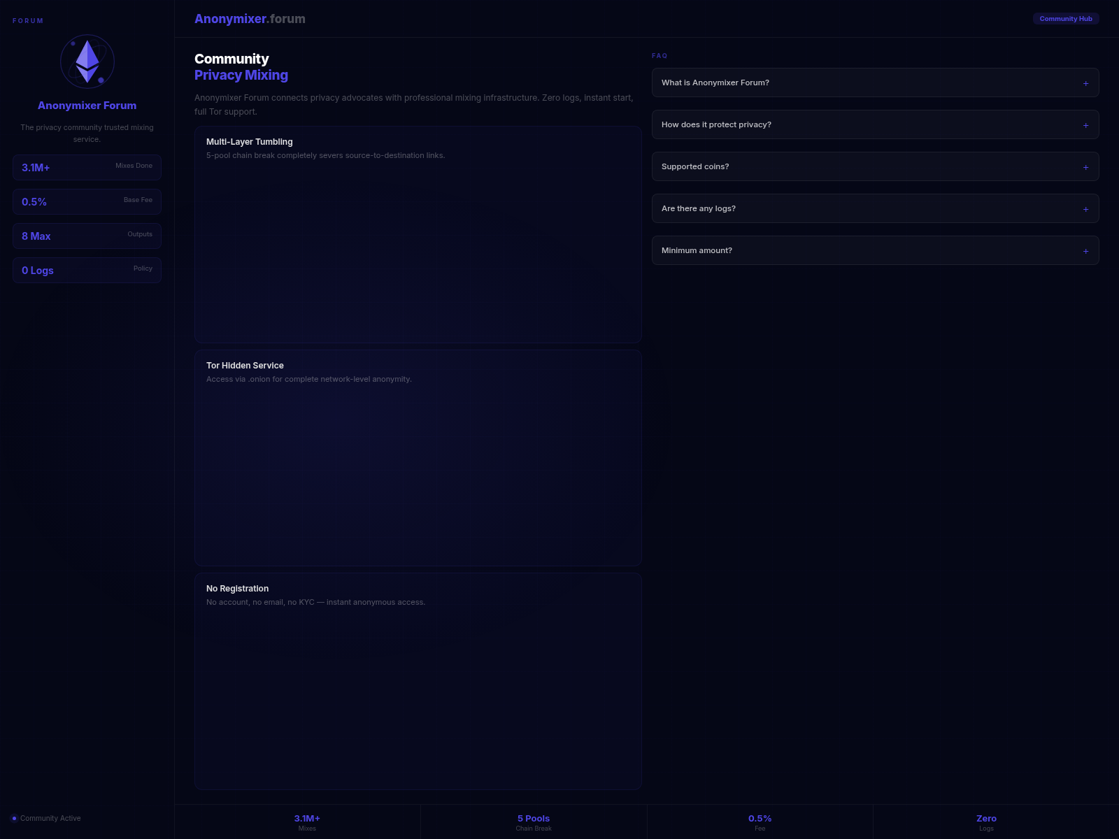 Screenshot of anonymixer.forum