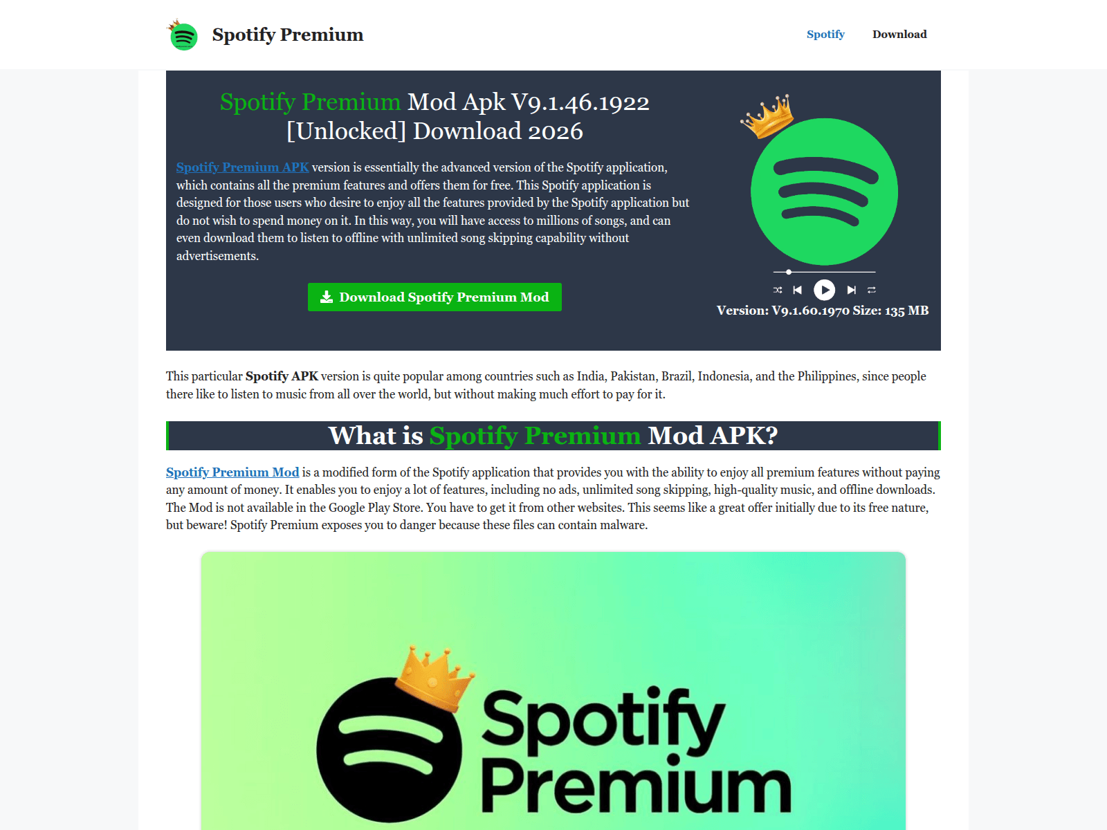 Screenshot of spotifypremium-apk.in
