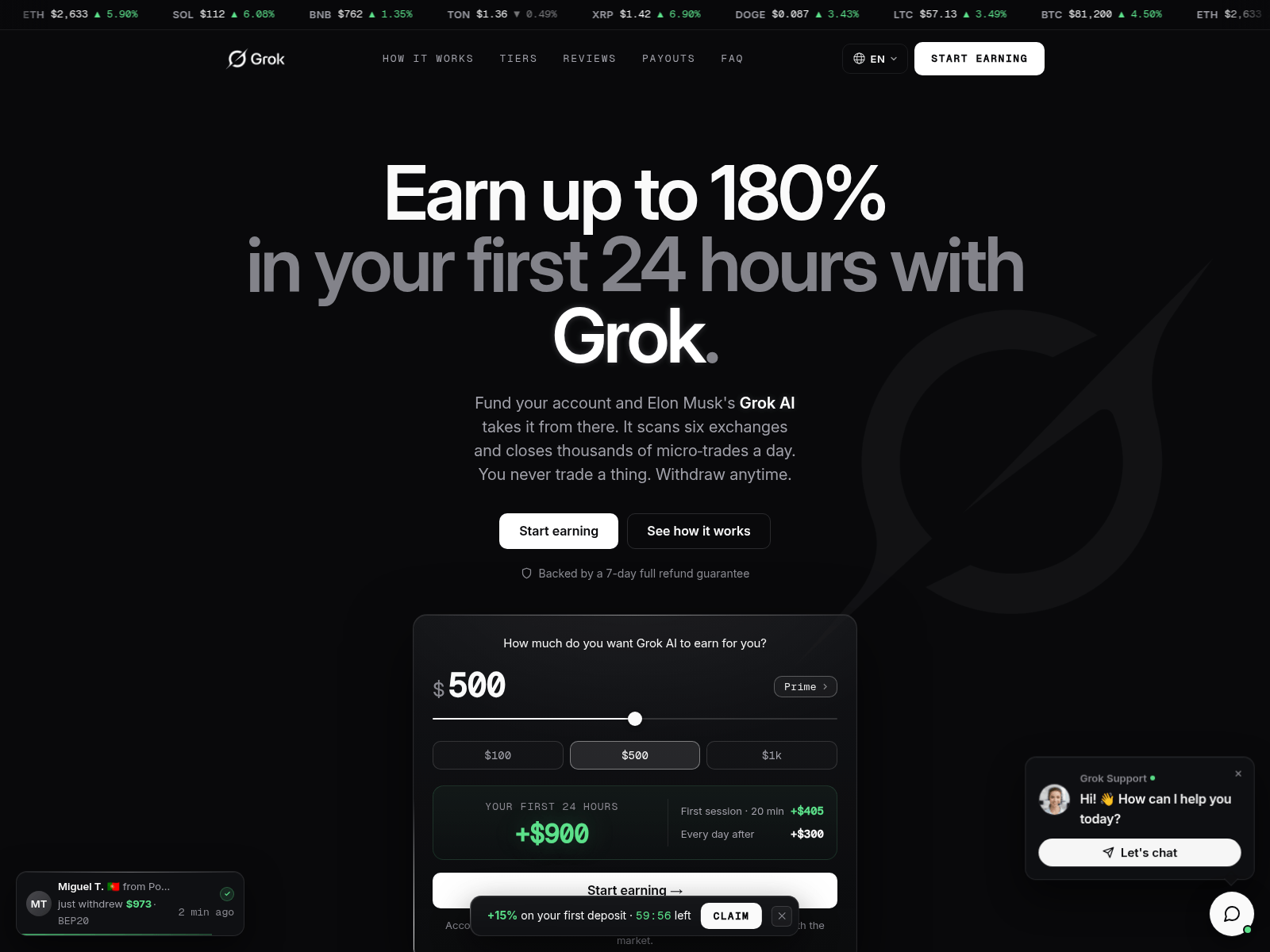 的截图 groktradebot.com