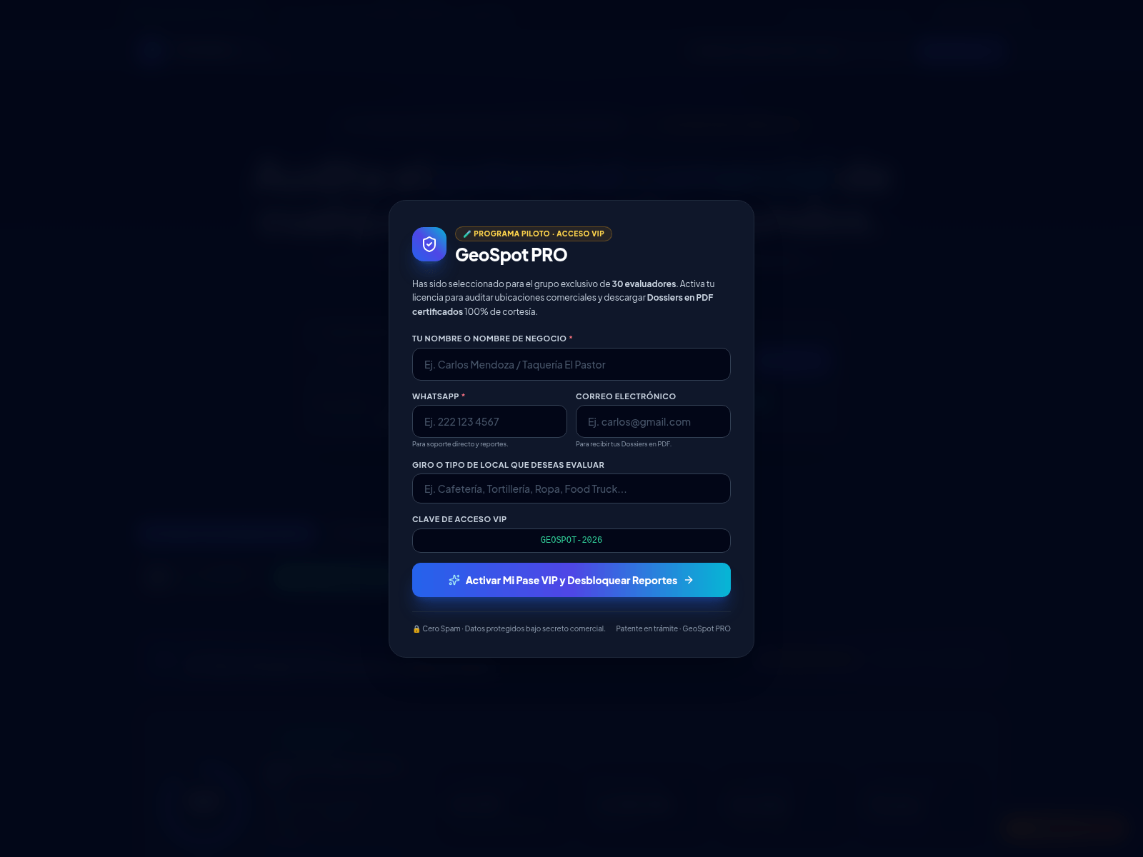 Screenshot of geospot.lat