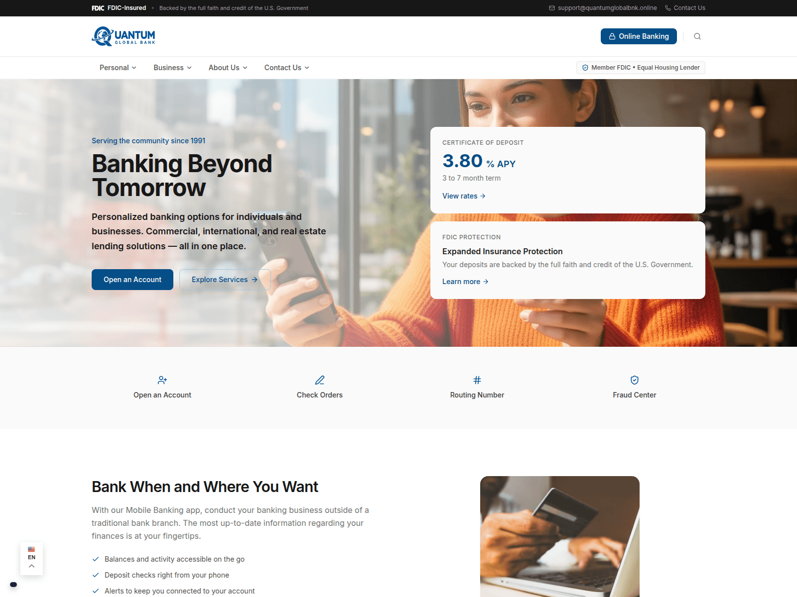 Screenshot of quantumglobalbnk.online