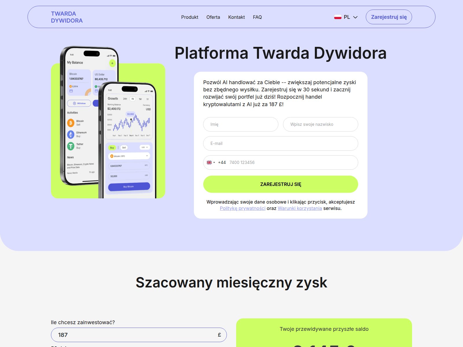 Screenshot of twarda-dywidora.com