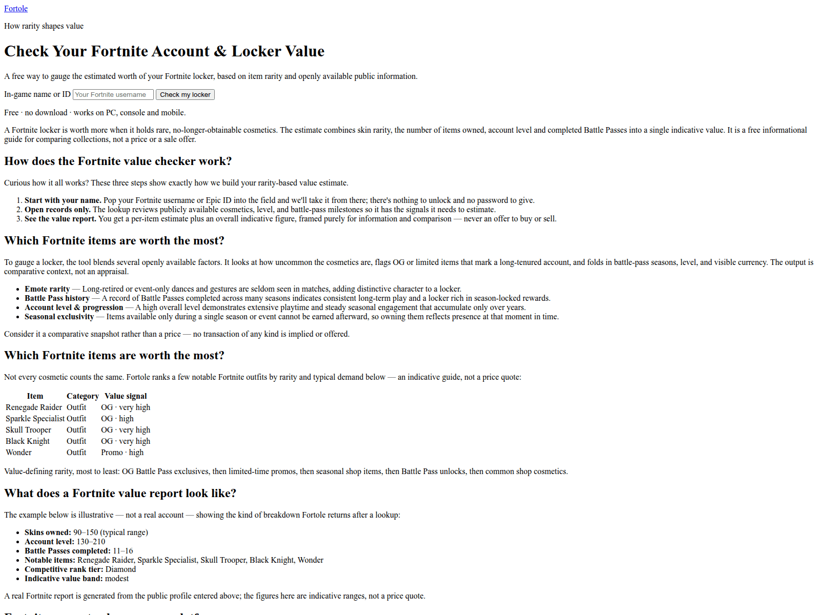 Screenshot of fortole.com