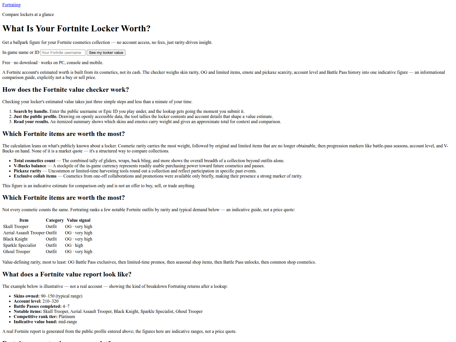 Screenshot of fortrating.com
