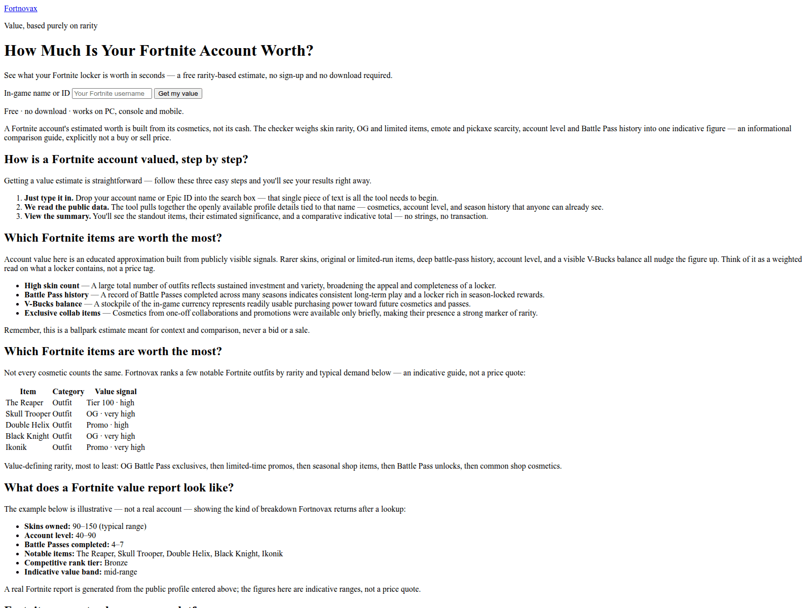 Screenshot von fortnovax.com