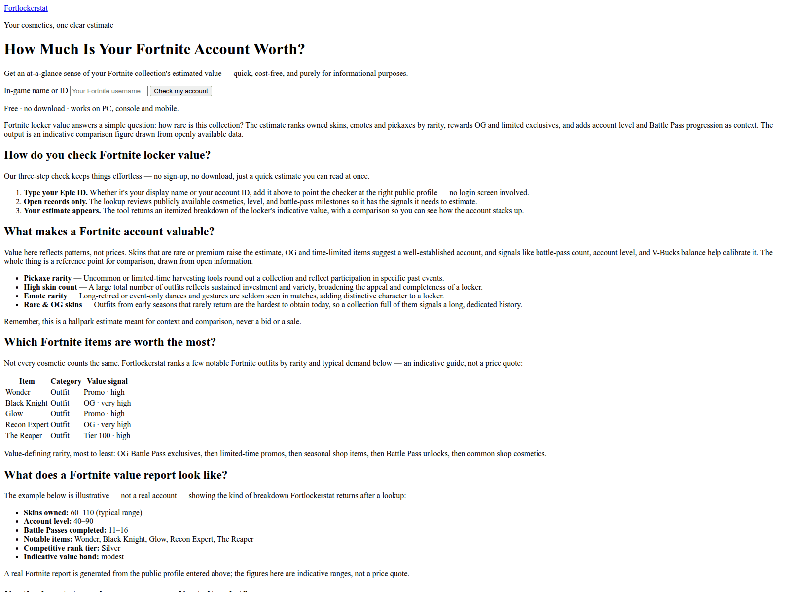 Screenshot of fortlockerstat.com