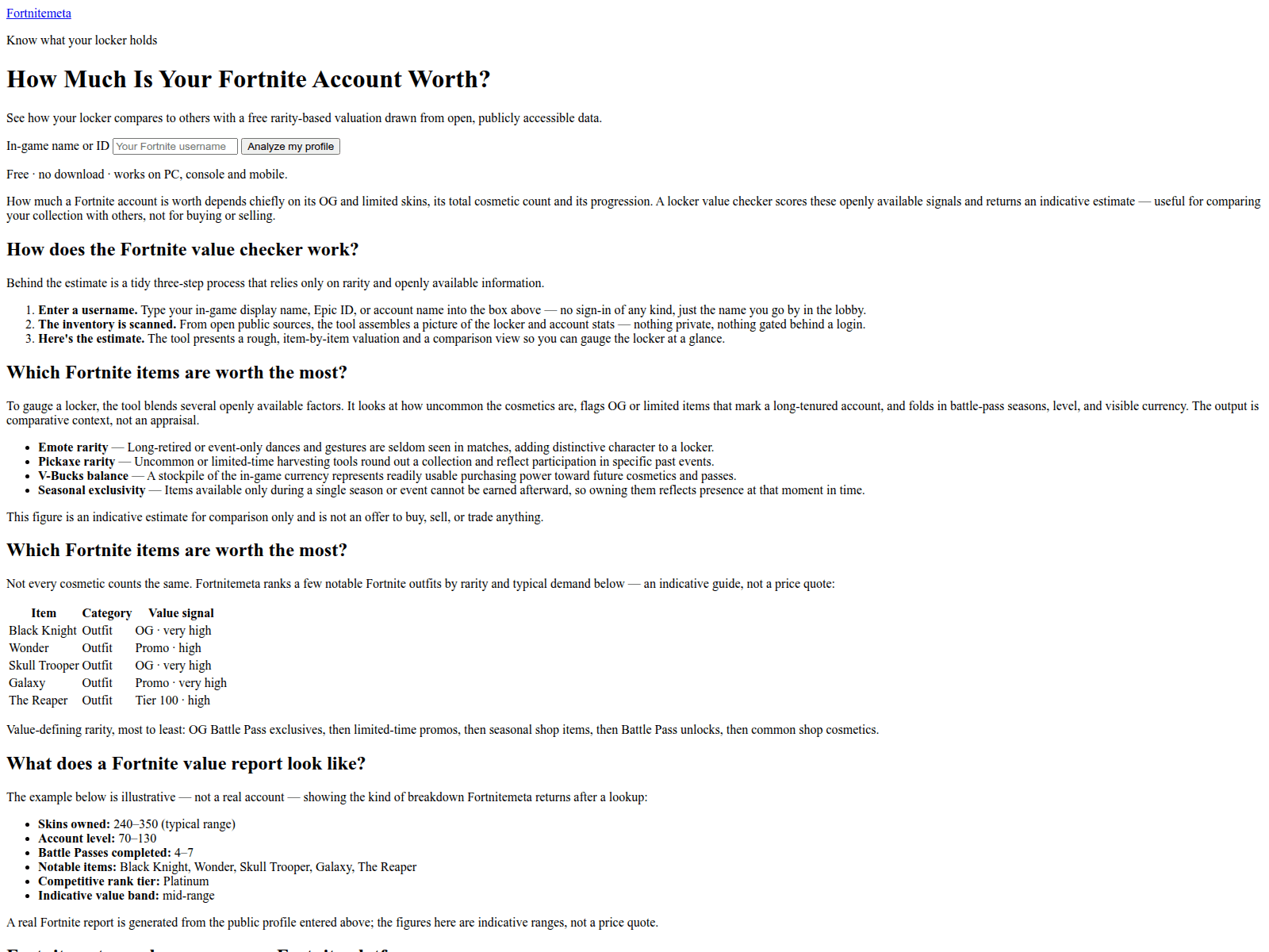 Screenshot of fortnitemeta.com