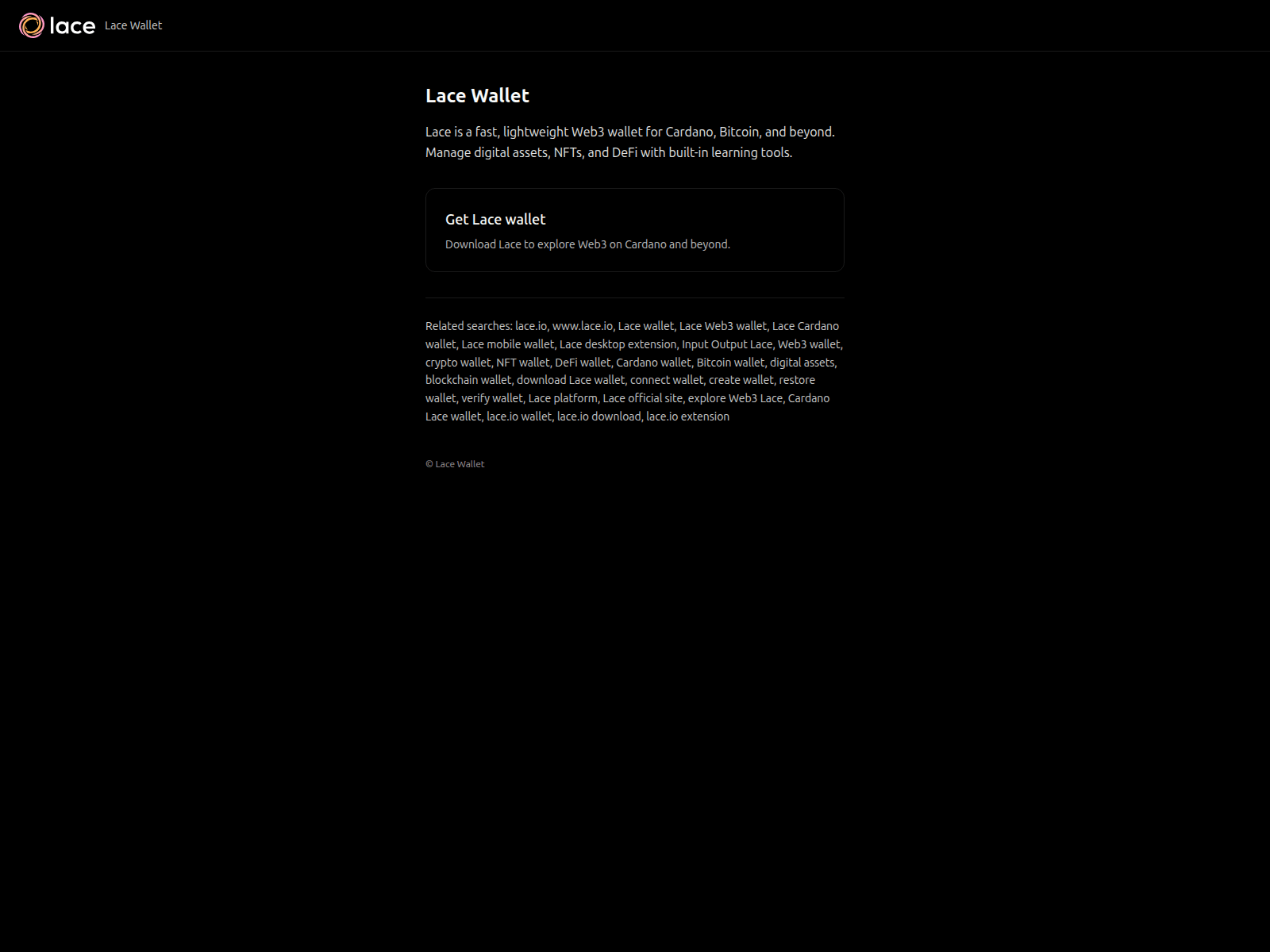 Screenshot of lacewallet.us