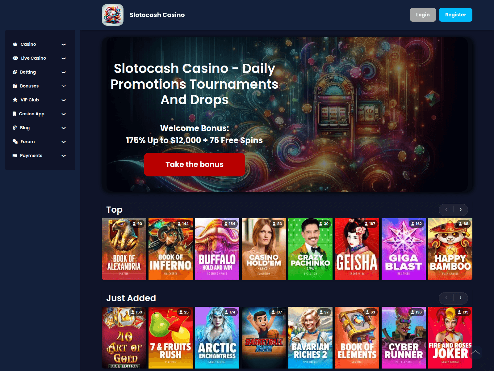 Screenshot of slotocash.eu