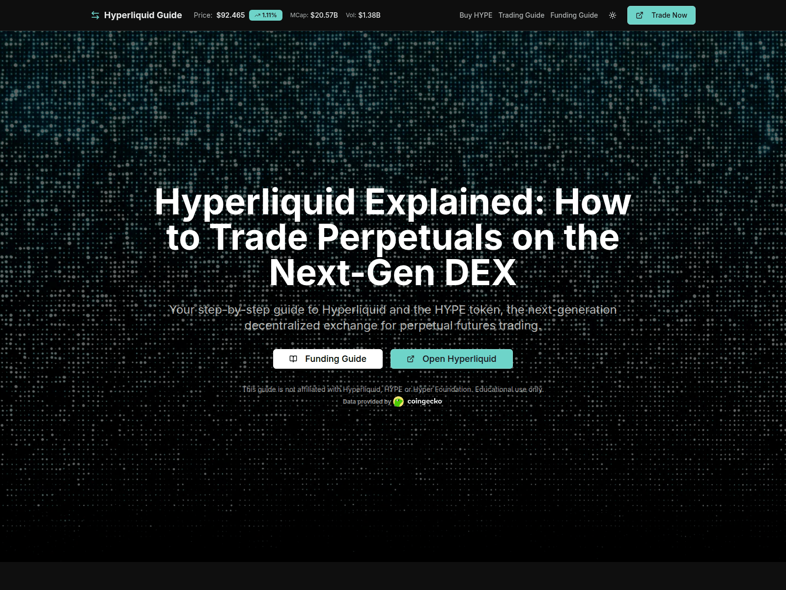 Знімок екрана whatishyperliquid.com