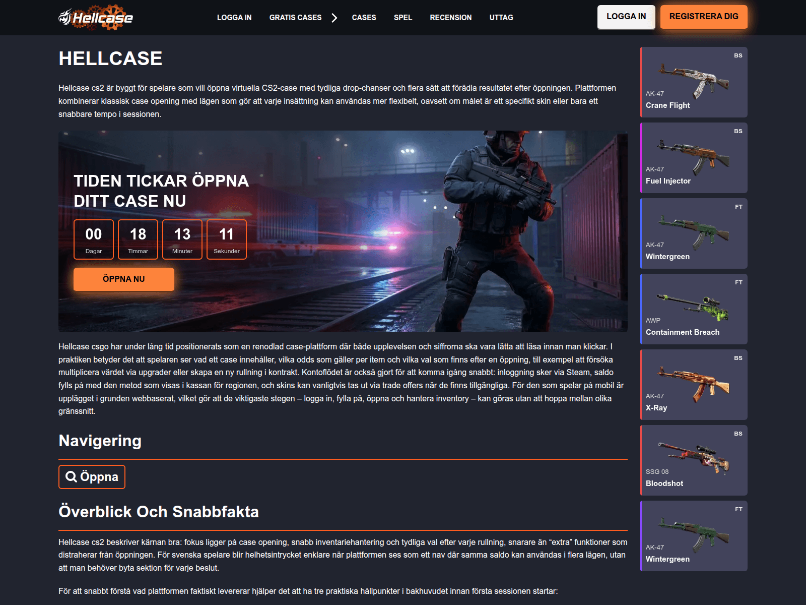 Screenshot of hellcases.se