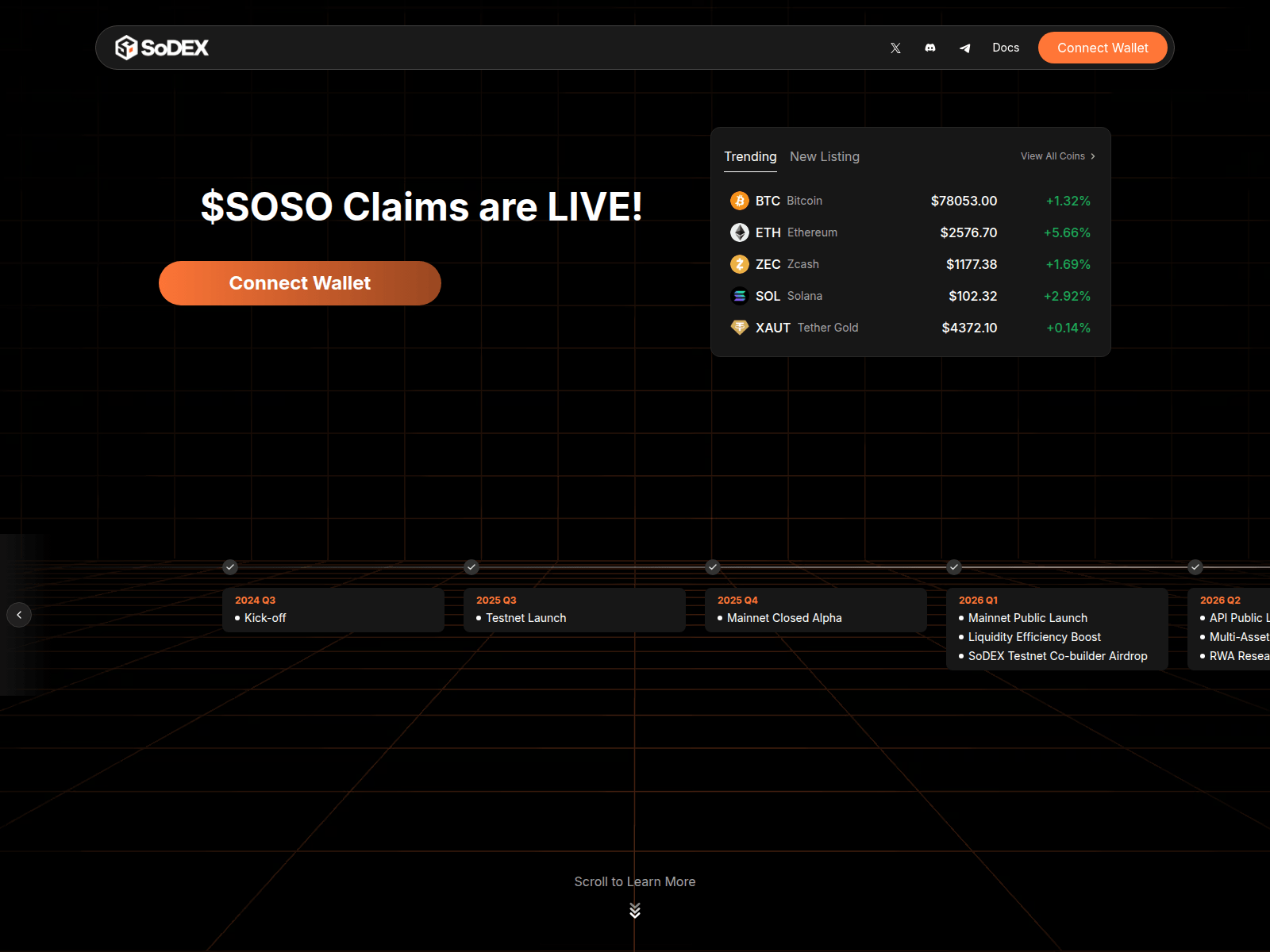 Screenshot of sodex.live