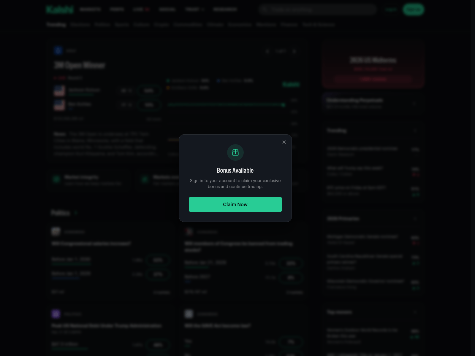 Screenshot of settings-kalshi.com