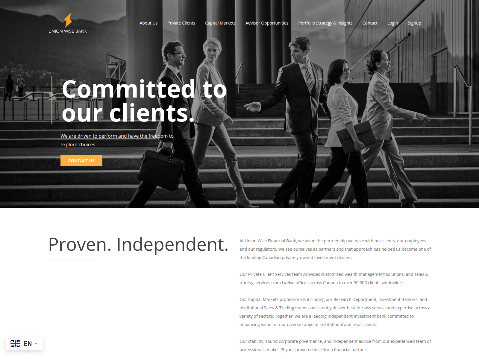 Screenshot of unionwisefinbank.com