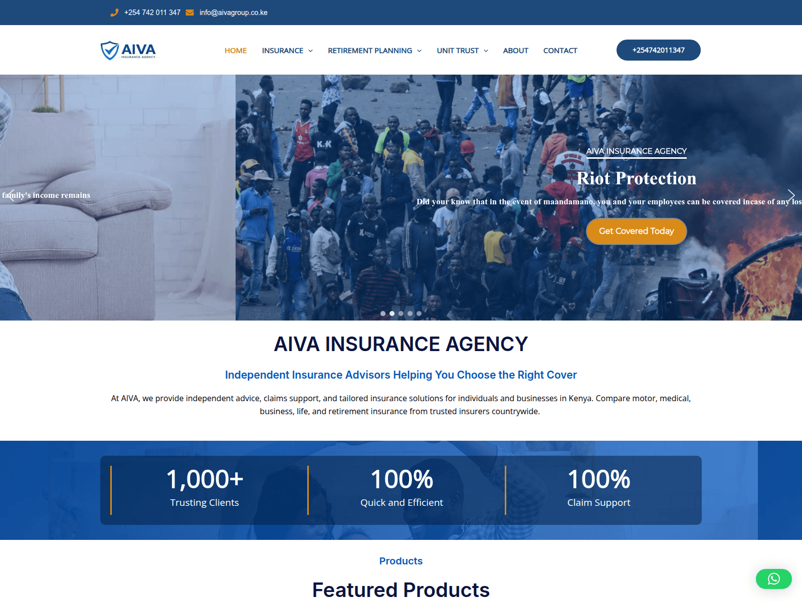 Screenshot of aivagroup.co.ke