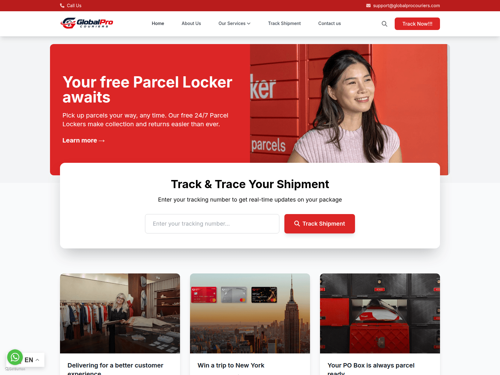 Screenshot of globalprocouriers.com
