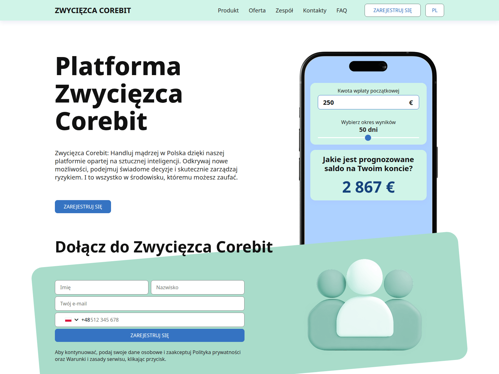 Screenshot of zwyciezca-corebit.com