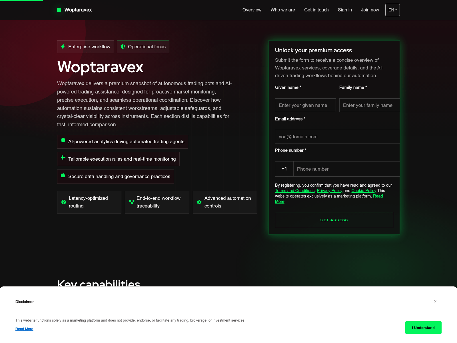 Captura de pantalla de woptaravex.digital