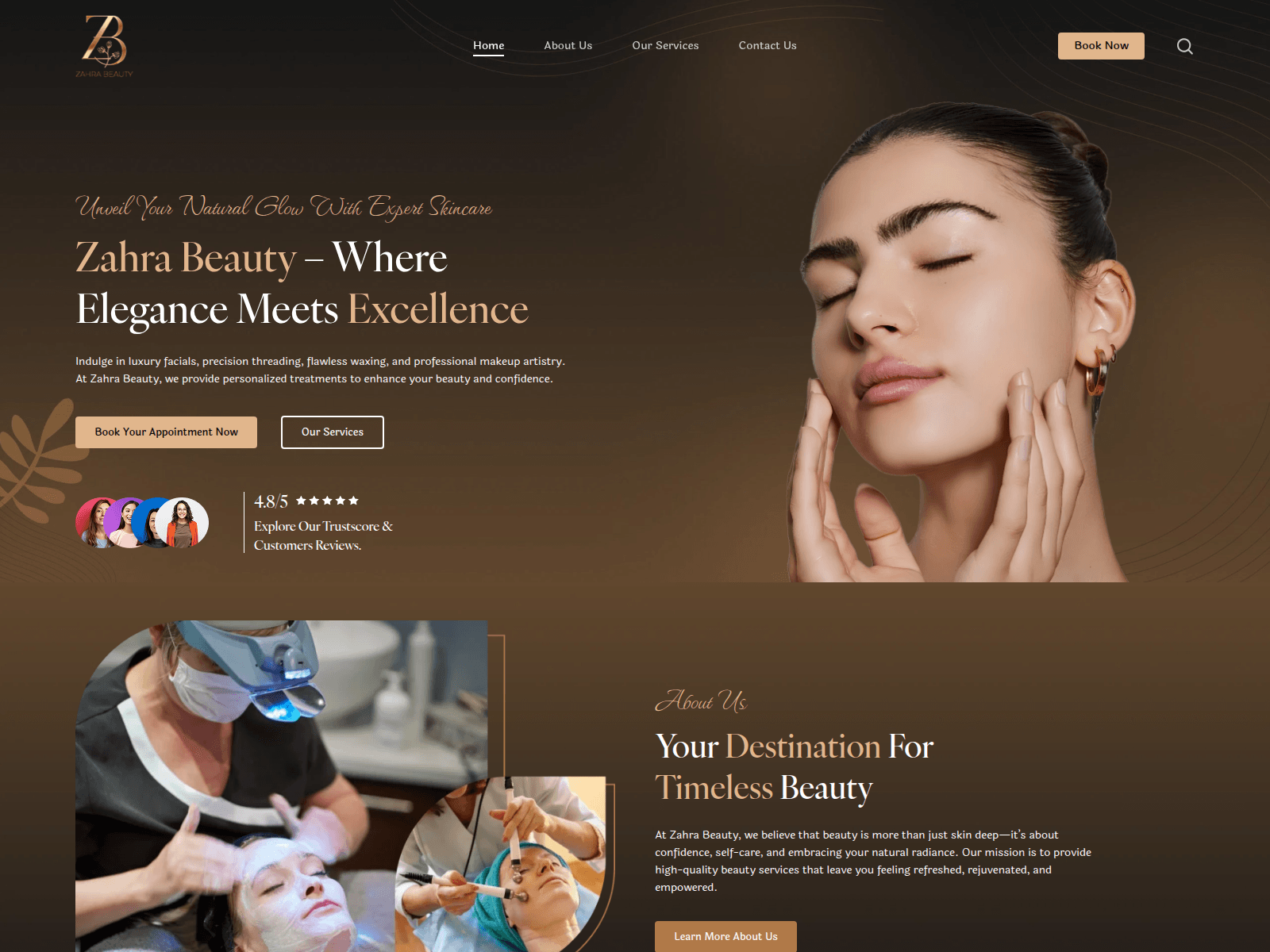 Screenshot of zahrabeauty.ca