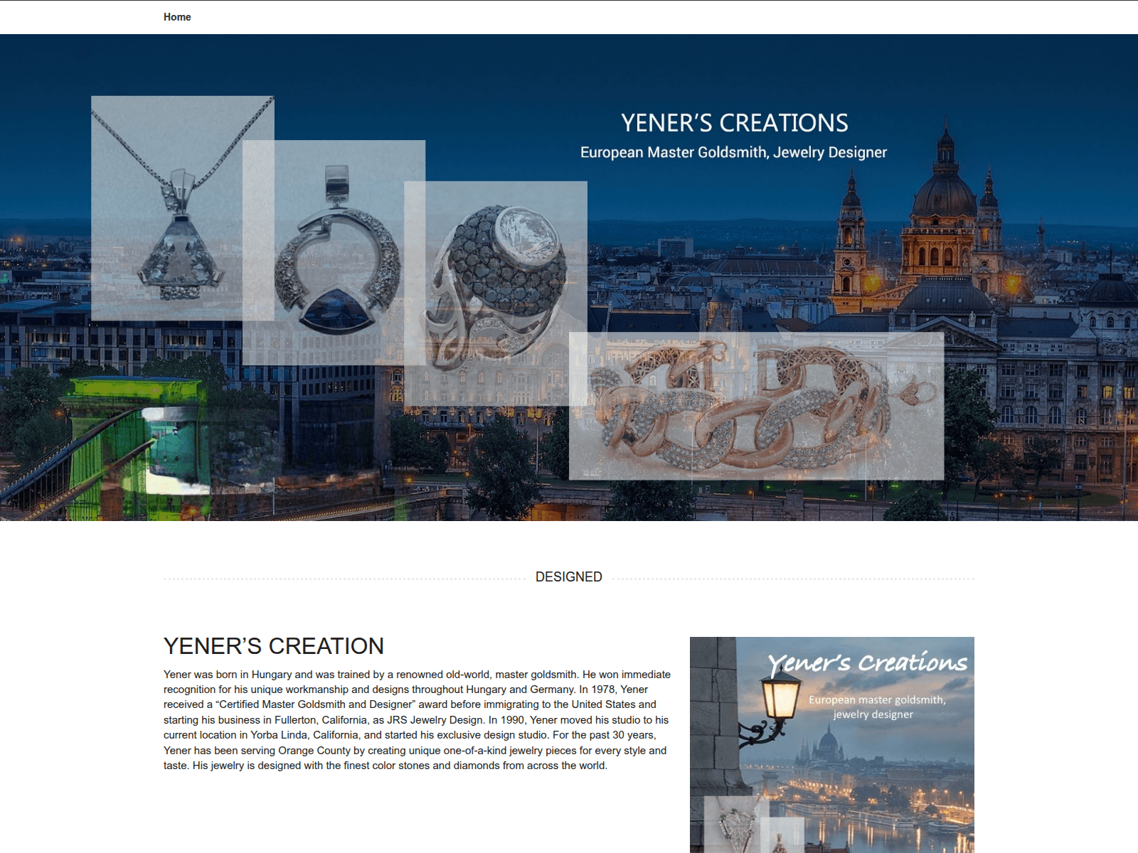 Screenshot of yenerscreation.com