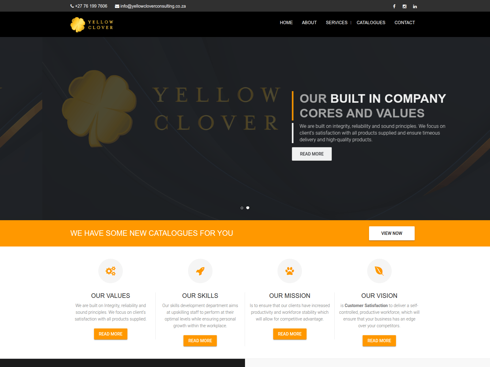 Screenshot of yellowcloverconsulting.co.za