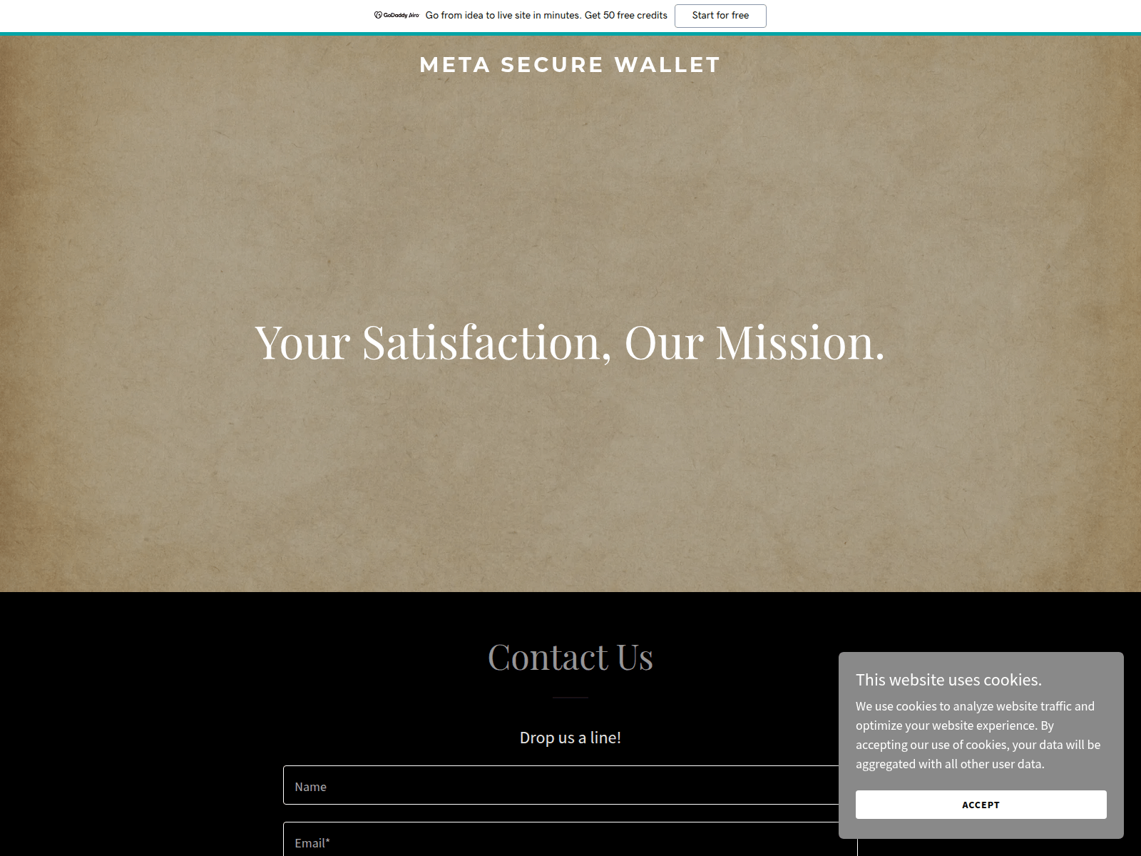 Screenshot of metasecurewallet.net