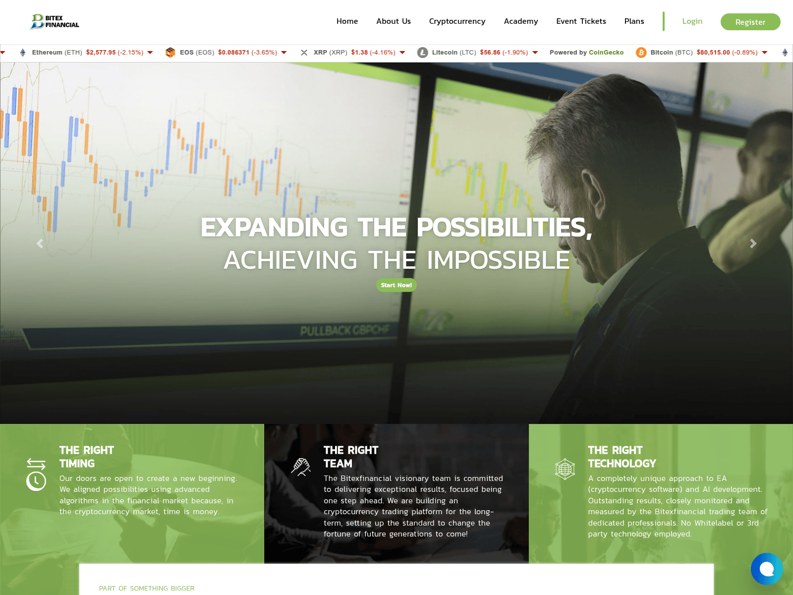 Screenshot of bitex-financial.cc