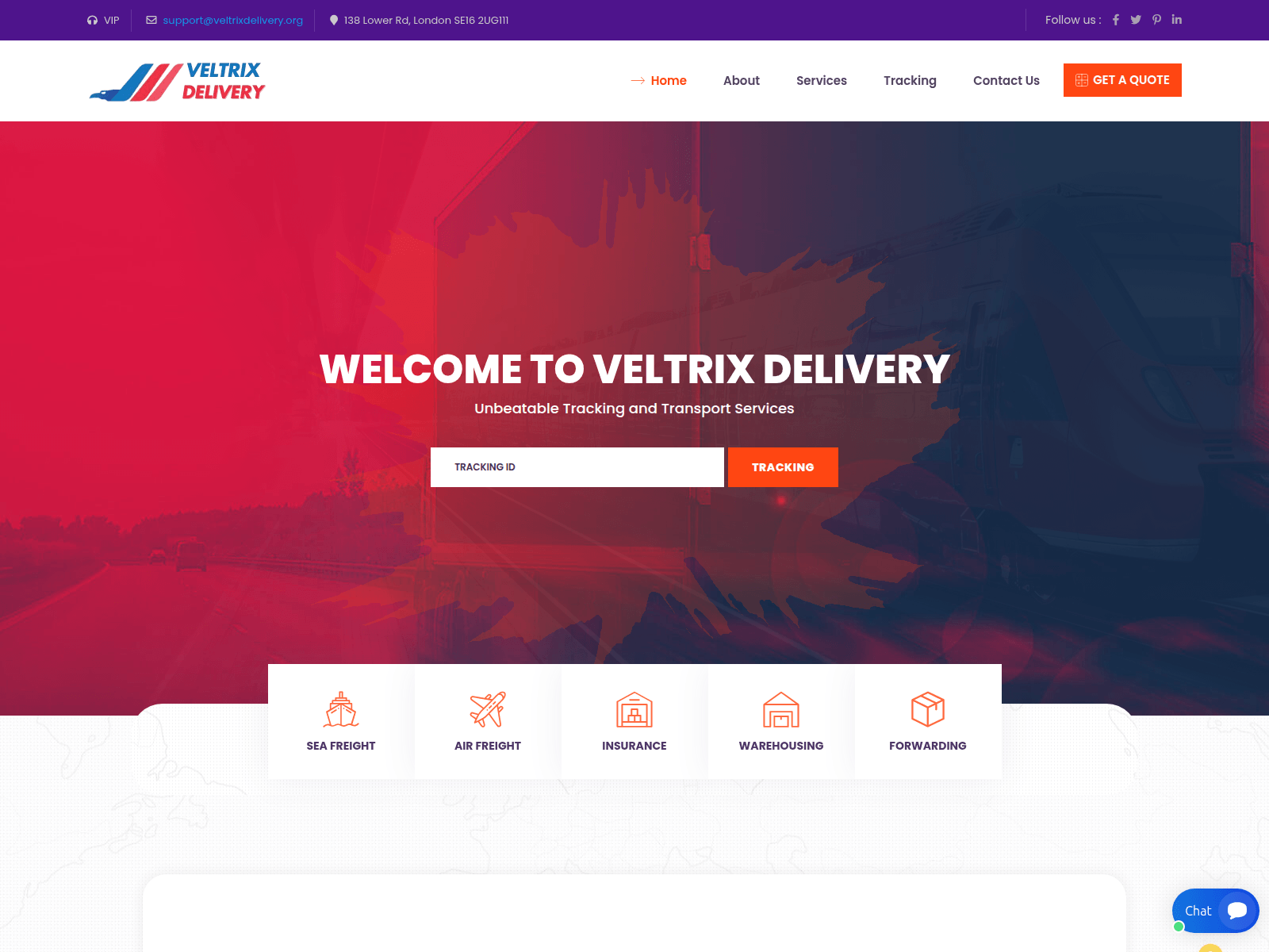 Screenshot of veltrixdelivery.org