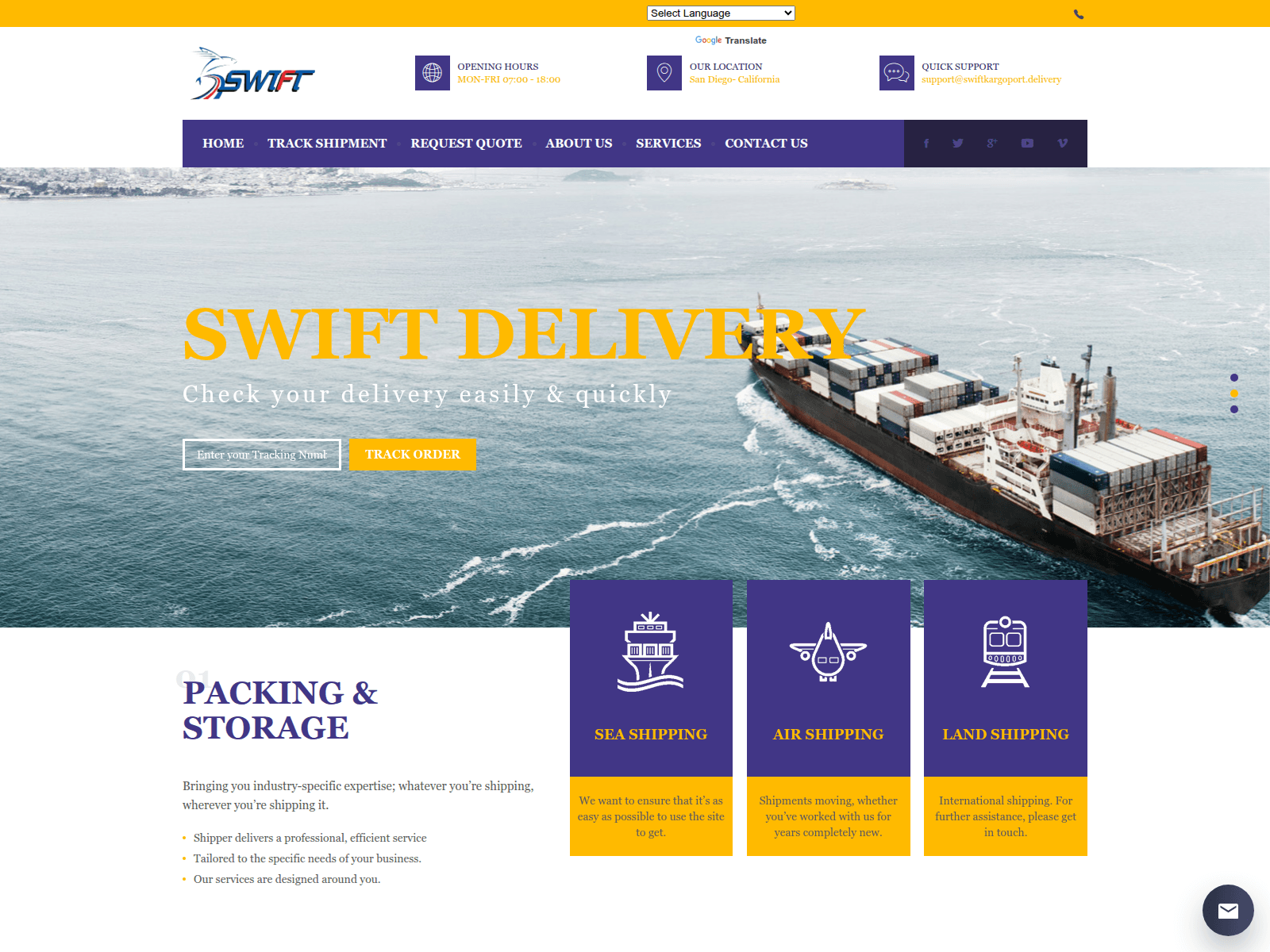 Screenshot of coscokargo.delivery