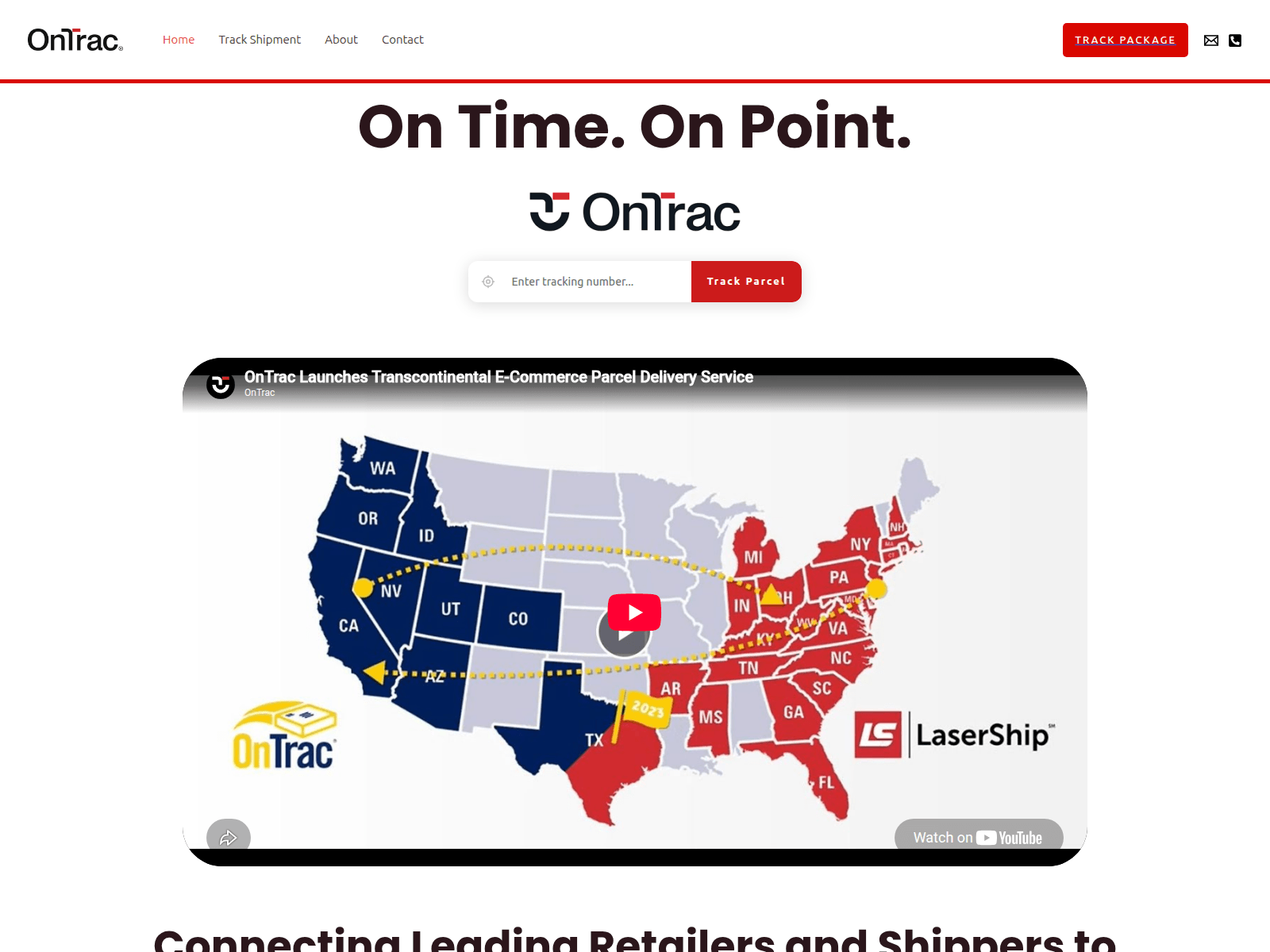 Screenshot of ontracsglobal.com