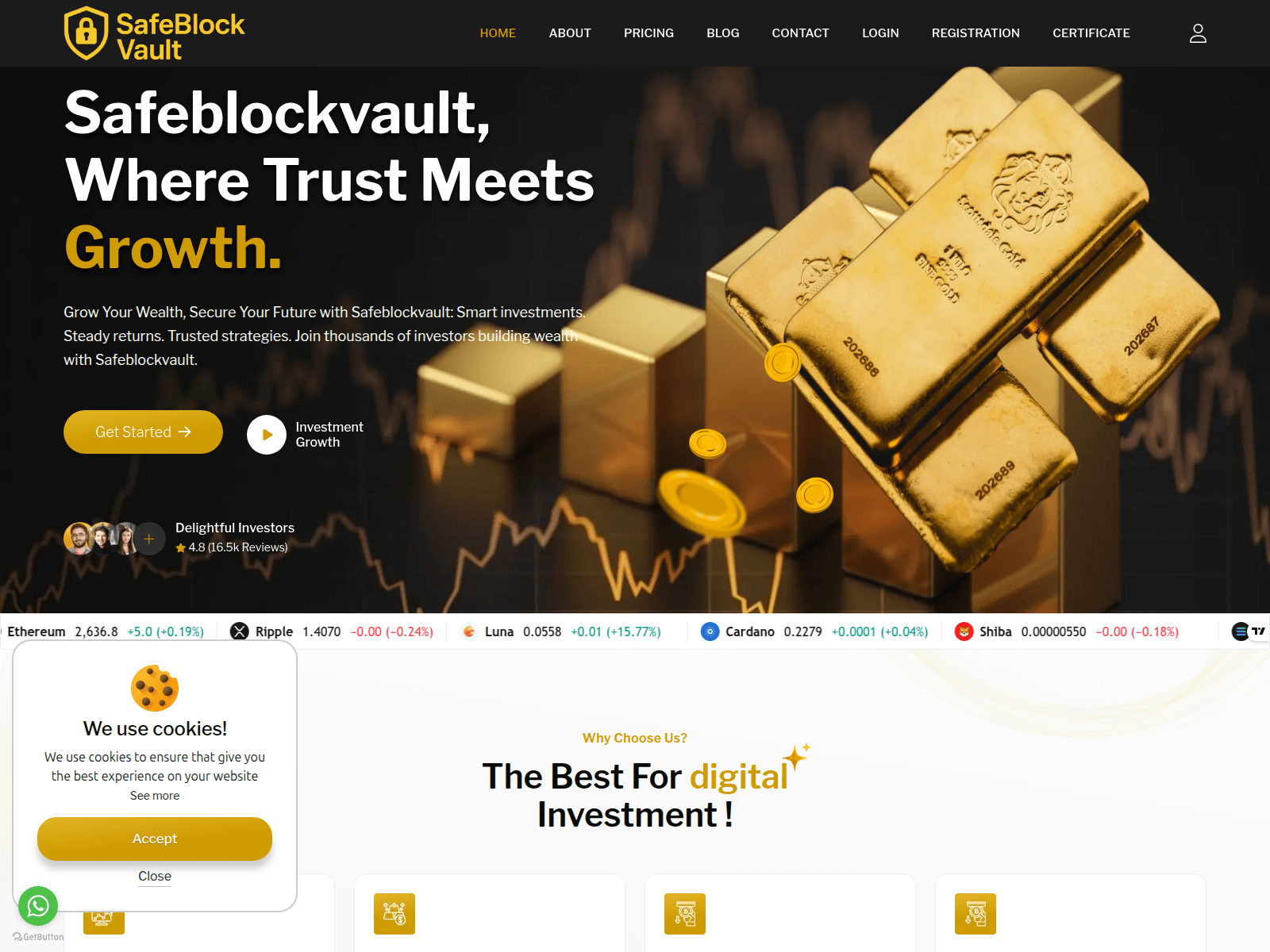 Screenshot of safeblockvault.com
