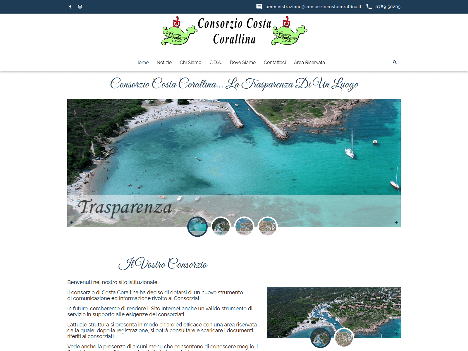 Screenshot of consorziocostacorallina.it