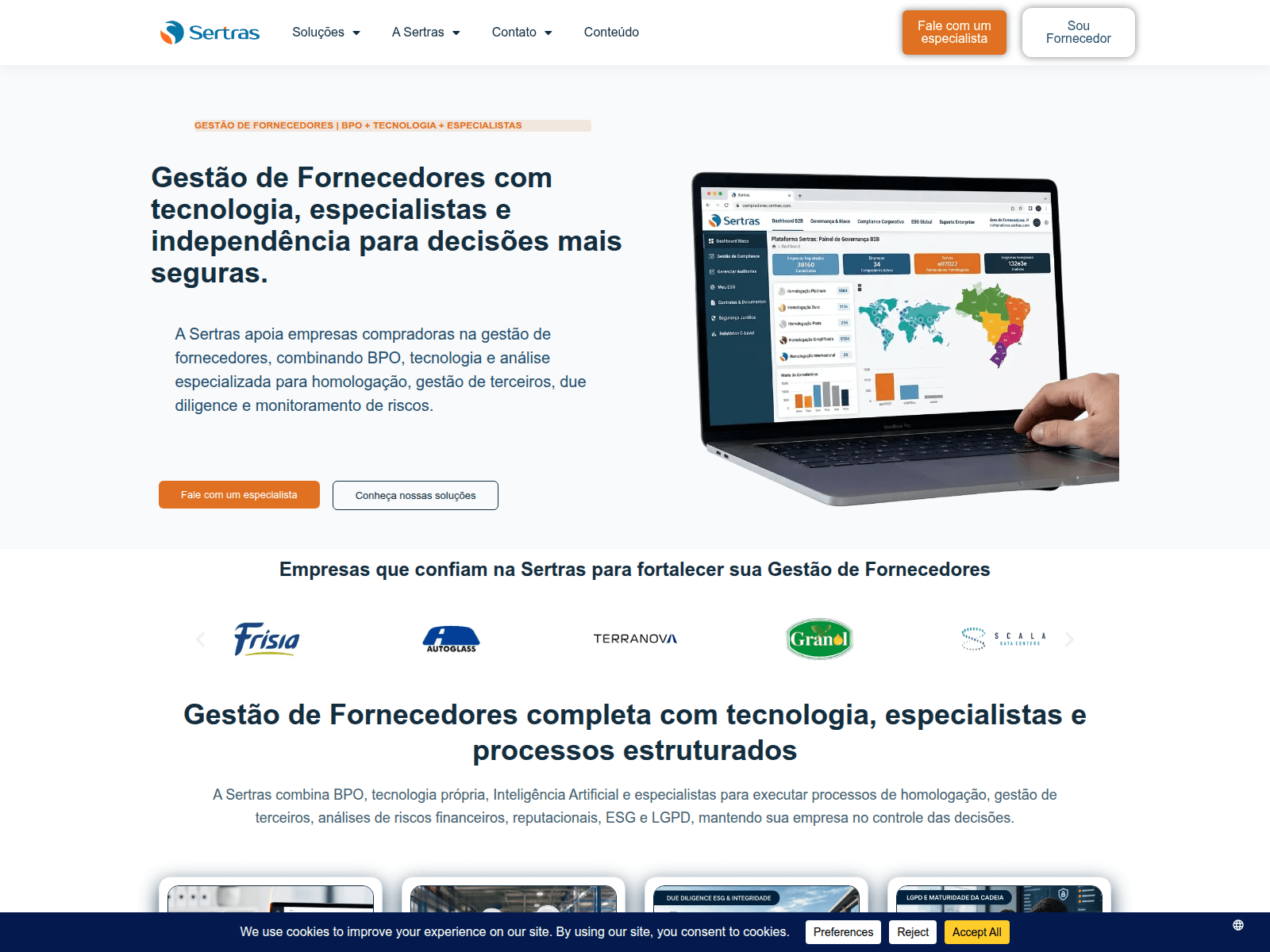 Screenshot of sertras.com