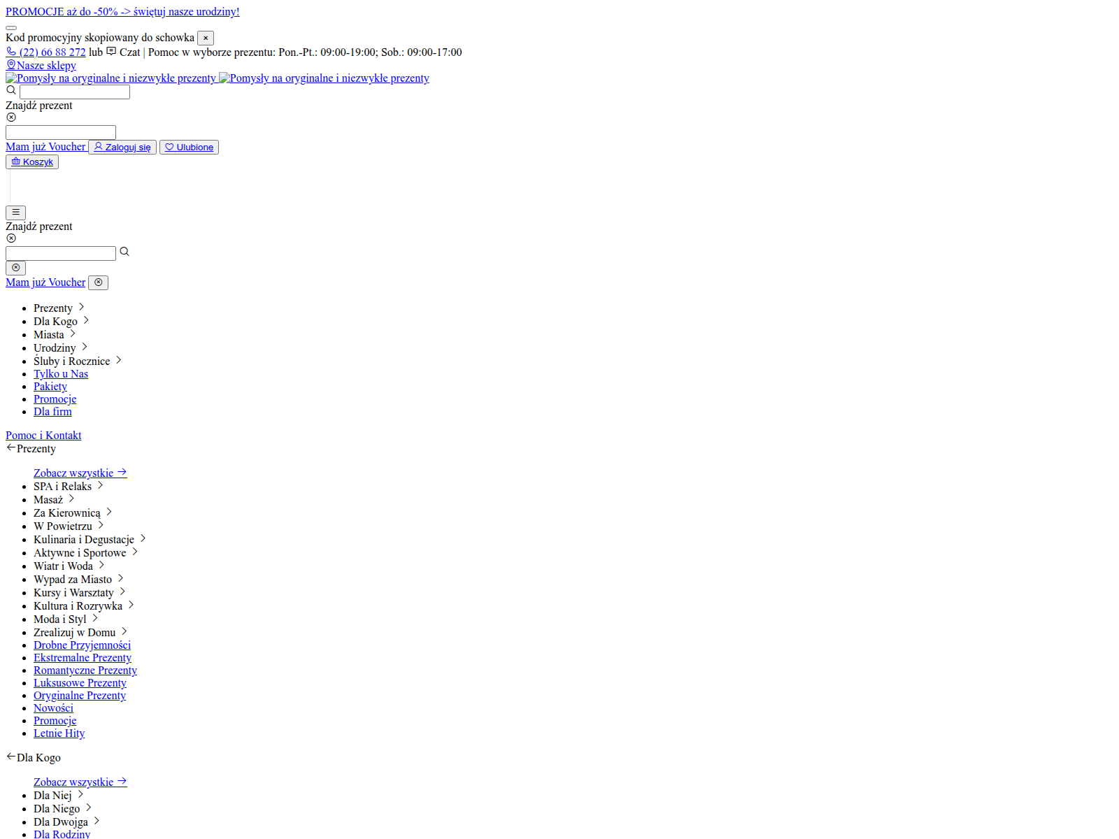 Screenshot of wyjatkowyprezent.live