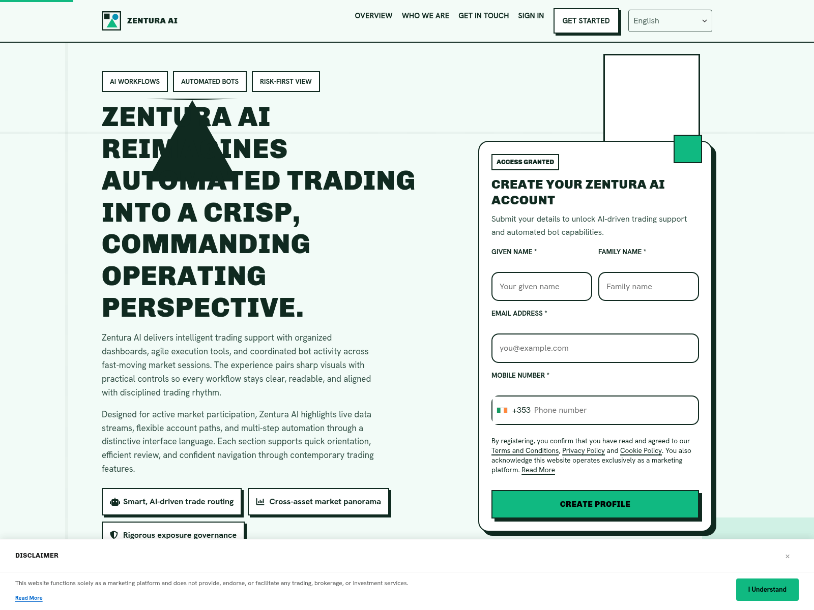 Screenshot of zenturaaipro.com