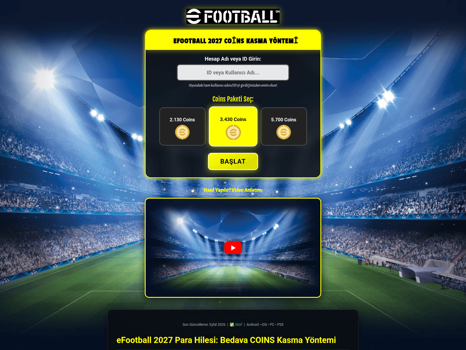Screenshot of efootball.hilesi.org