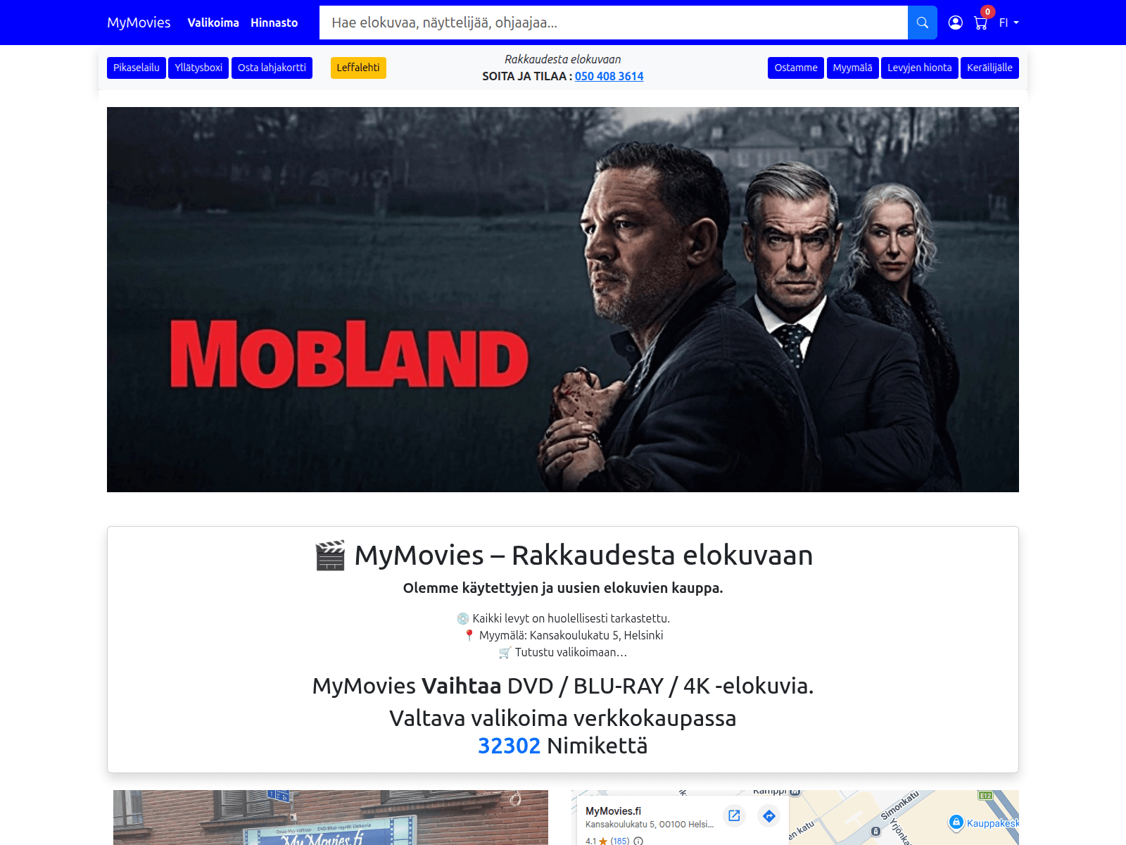 Screenshot of mymovies.fi