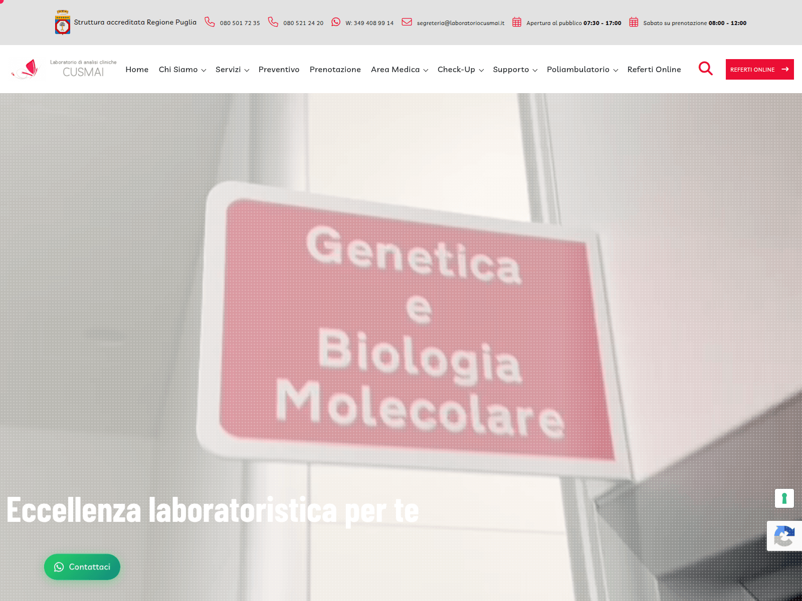 Screenshot of laboratoriocusmai.it