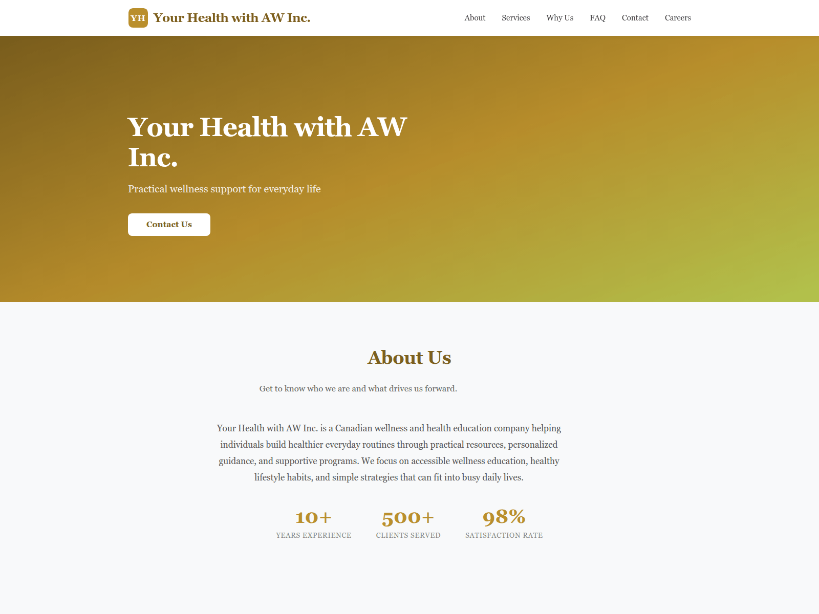 Screenshot of yourhealthwithaw.com