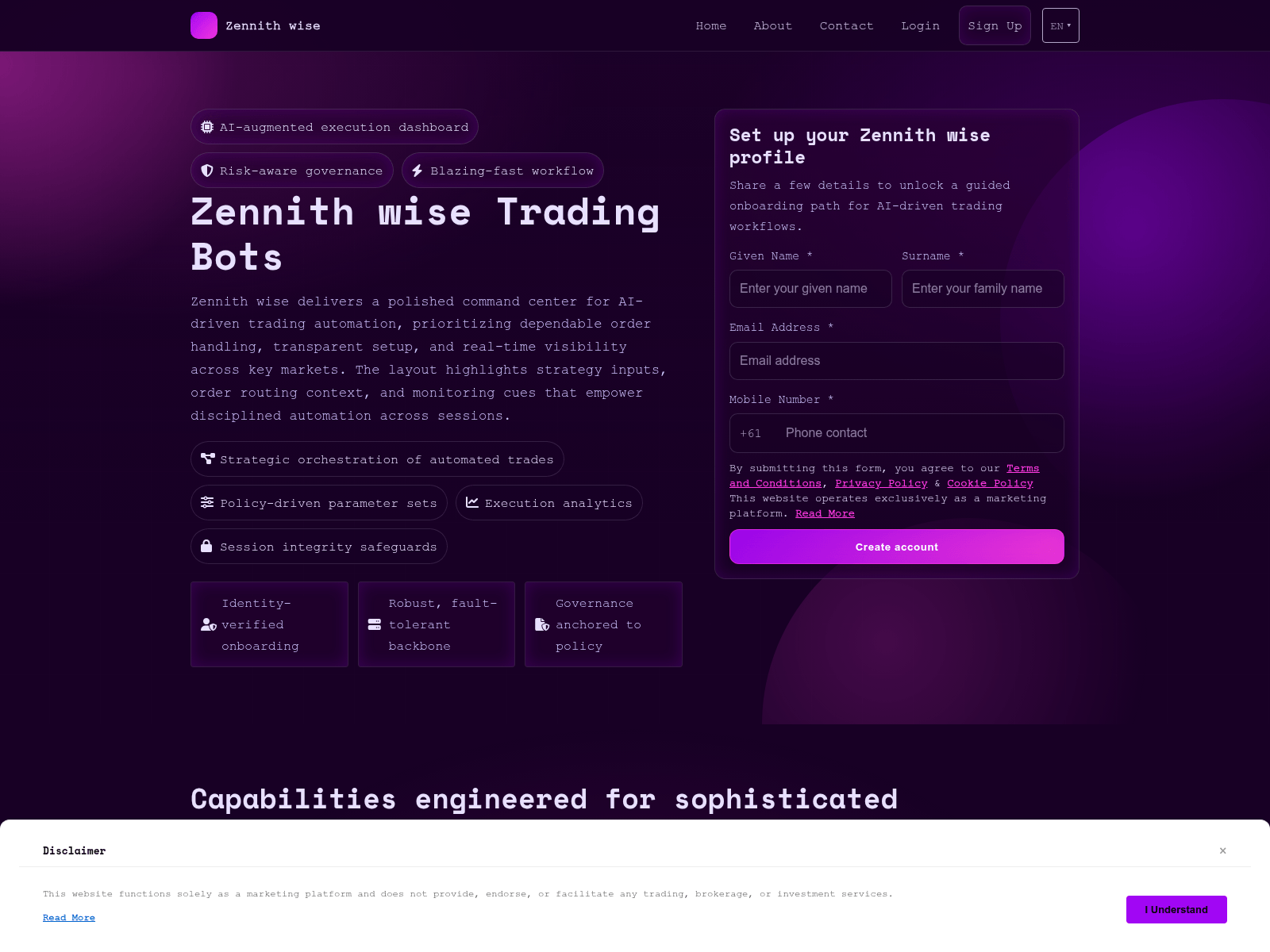 Screenshot of zennithwise.click