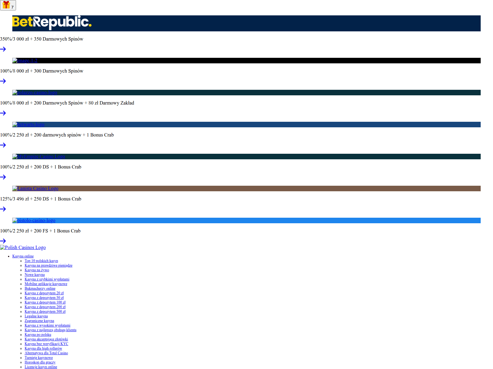 Screenshot of polandonlinecasinos.com