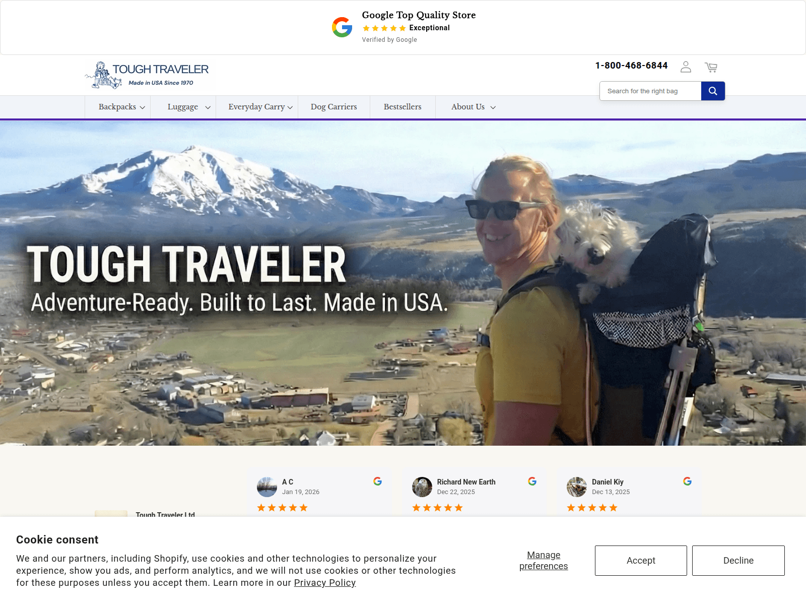 Screenshot of toughtraveler.live