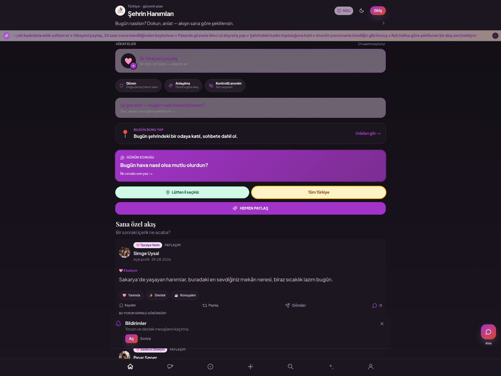 Screenshot of sehrinhanimlari.com