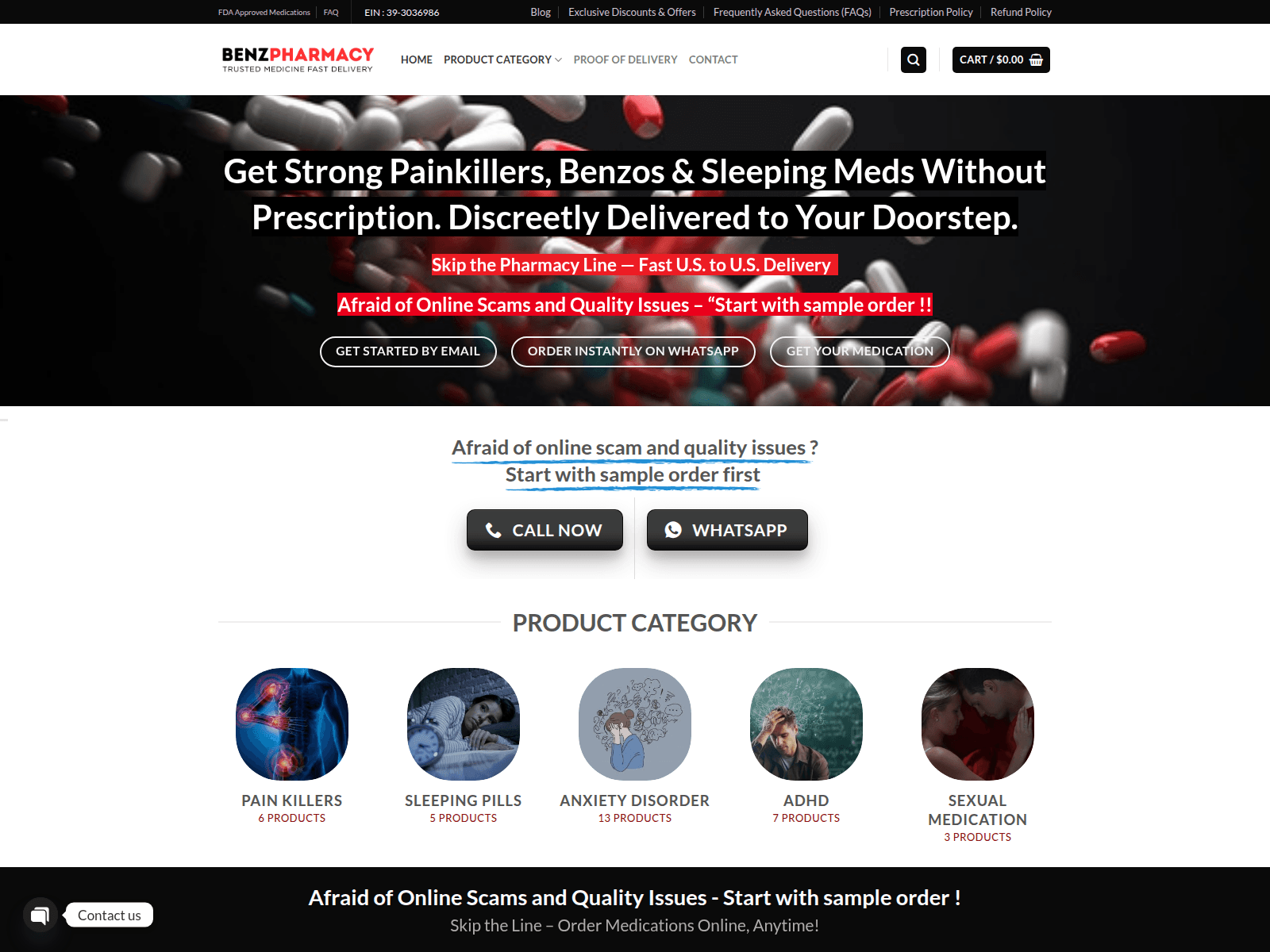 Screenshot of benzpharmacy.com