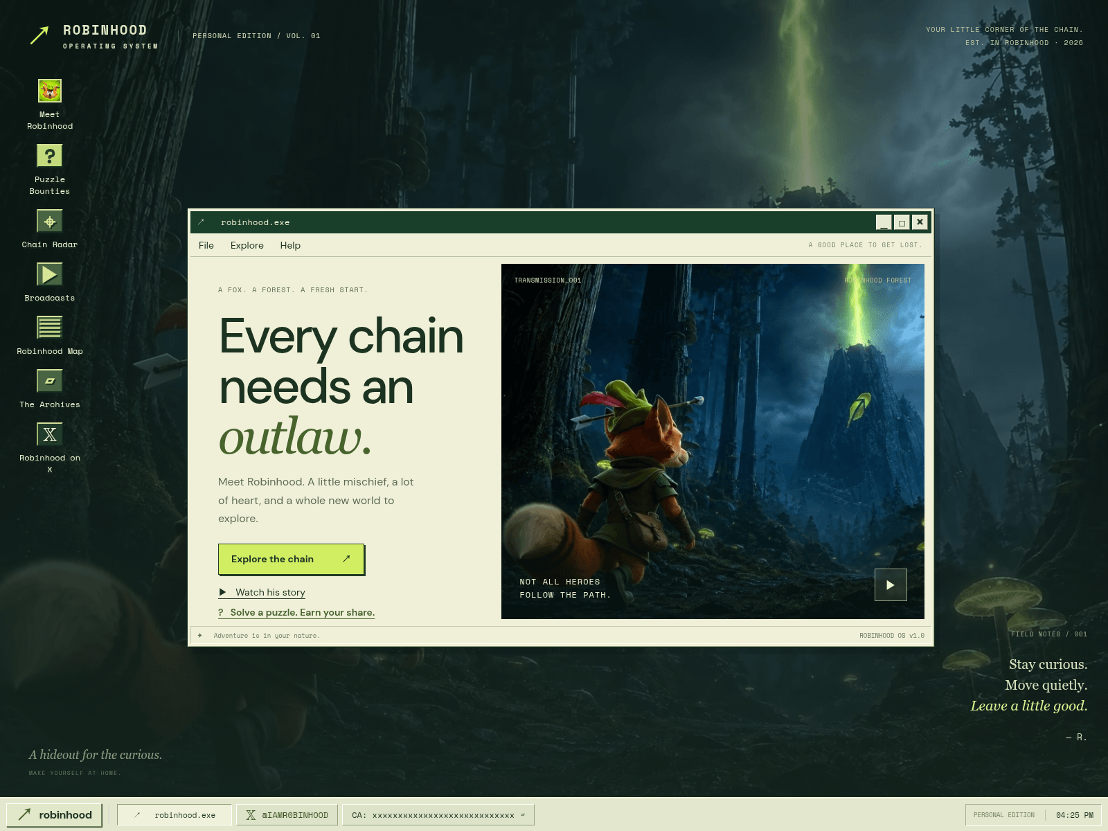 Screenshot of imrobinhood.xyz