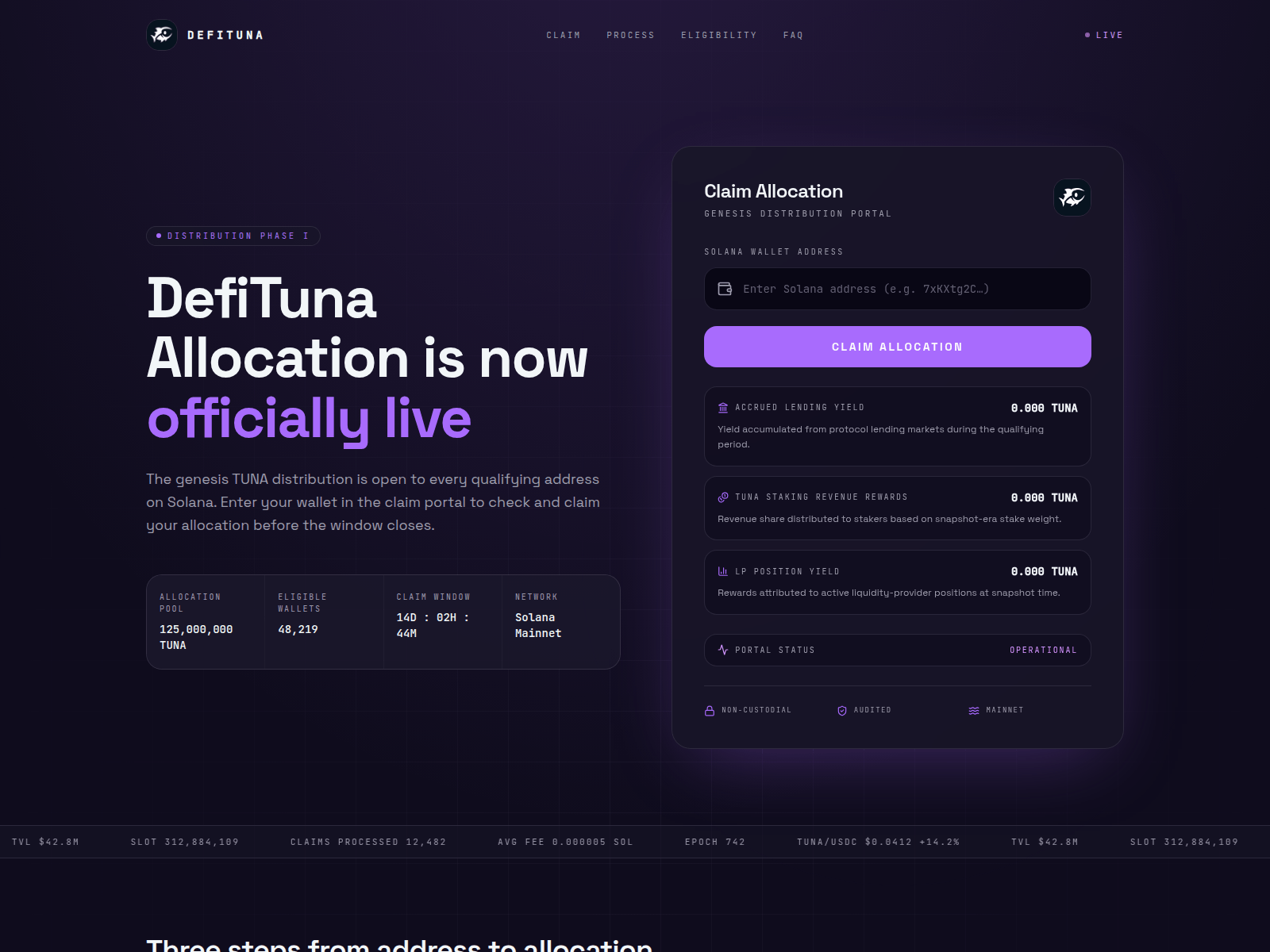 Screenshot of defitunavault.com